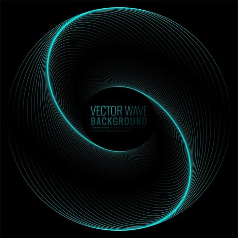 Abstract circular glowing wave background  vector
