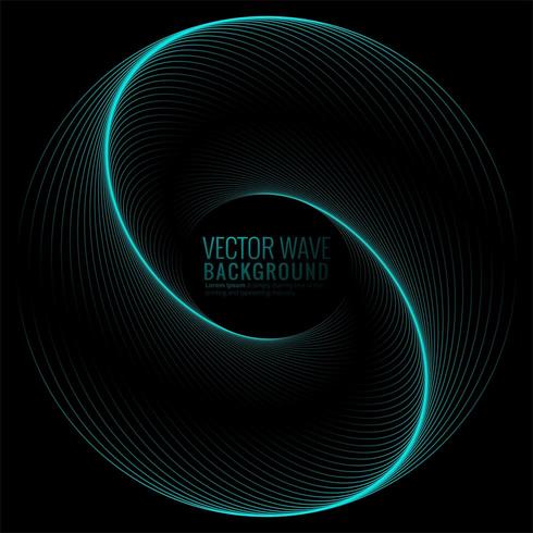 Fondo circular abstracto de onda brillante vector