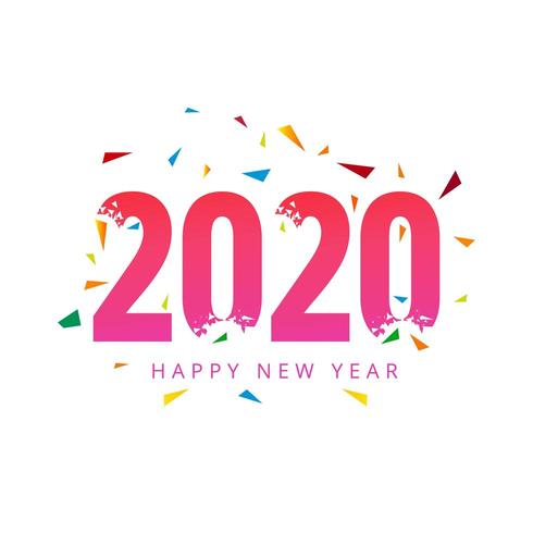 Plantilla de tarjeta de felicitación de feliz año nuevo 2020 vector