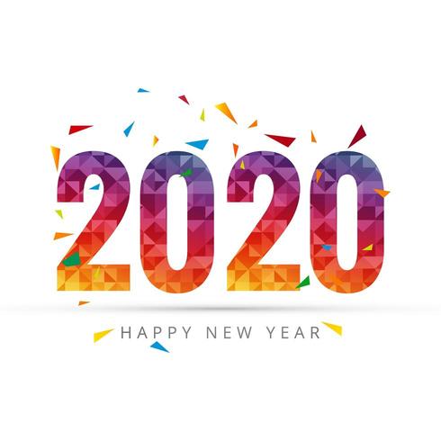 Plantilla de tarjeta de felicitación de feliz año nuevo 2020 vector