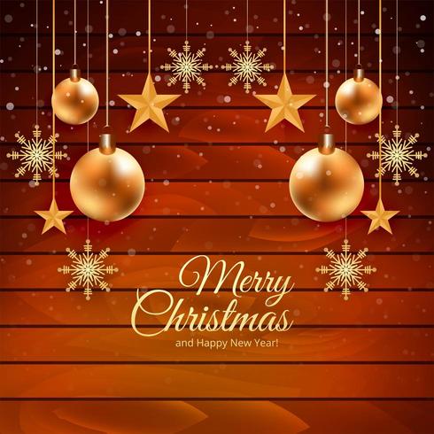 Christmas card background with wood texture design vector