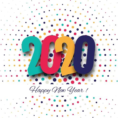 Feliz año nuevo 2020 tarjeta de felicitación de vacaciones de invierno vector