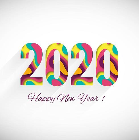 Feliz año nuevo 2020 tarjeta de felicitación de vacaciones de invierno vector