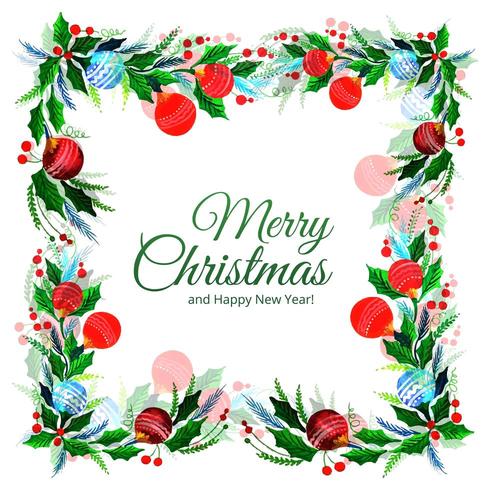 Merry christmas decorative leaf celebration background vector