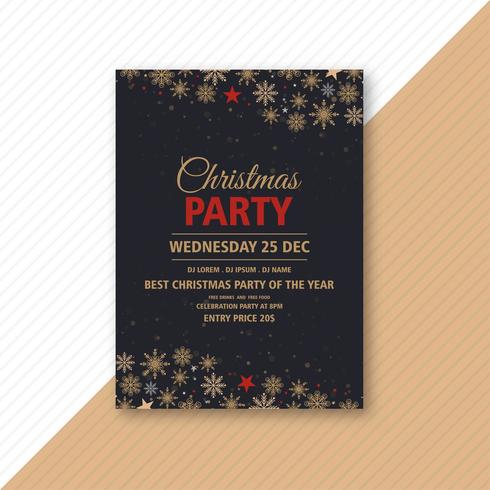 Christmas party event flyer design  vector