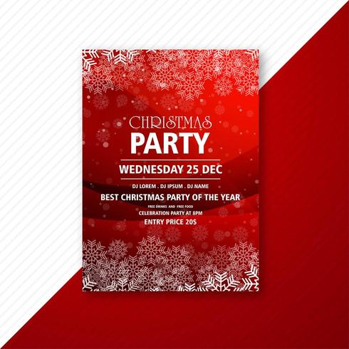 merry christmas party flyer design vector