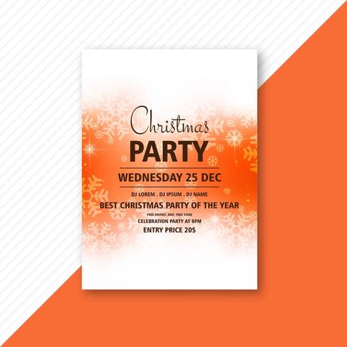 elegant christmas party flyer temeplate design vector