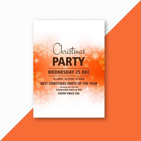 elegant christmas party flyer temeplate design vector