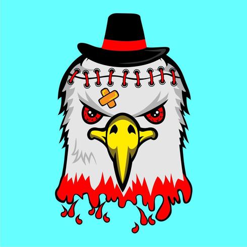 bloody eagle with black hat  vector