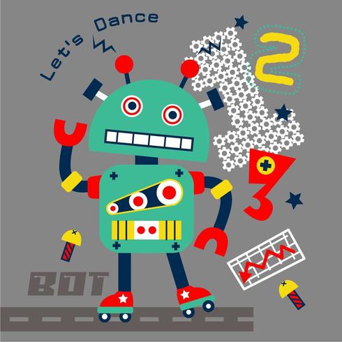 dancer robot in the street  vector