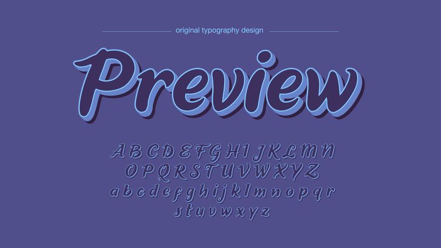 Purple Handwritten Cartoon Typography vector