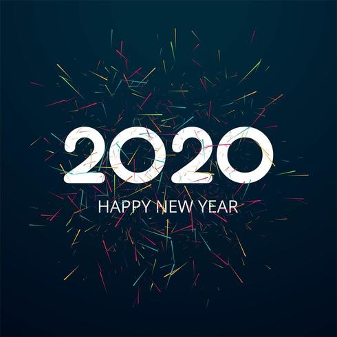 Celebration card 2020 happy new year design vector