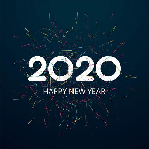 Tarjeta de celebración 2020 feliz año nuevo diseño vector