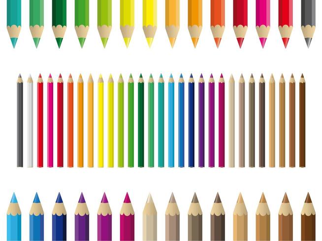 Colorful Colored Pencils Set vector