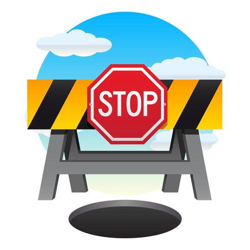 Stop Sign and Barrier vector