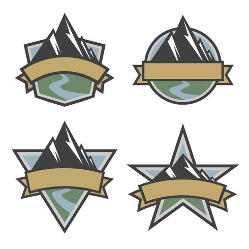 Outdoor Travel Scenic Mountain Set  vector