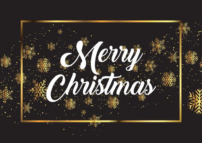 Christmas background with gold snowflakes vector