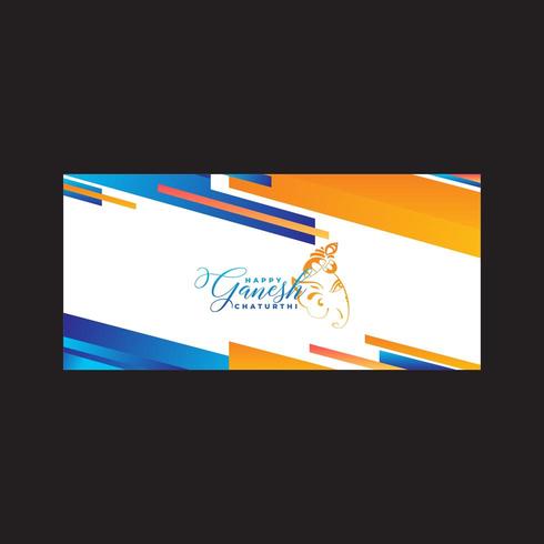 Happy Ganesh Abastract Blue And Orange vector