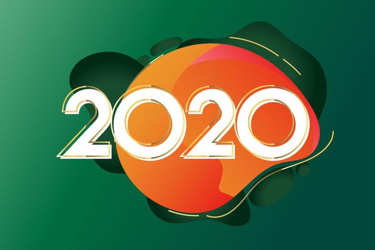 Diseño creativo del año nuevo 2020 vector