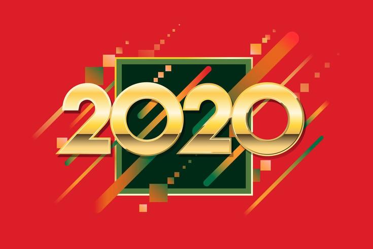 Diseño creativo del año nuevo 2020 vector