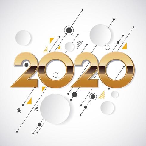 Diseño creativo del año nuevo 2020 vector