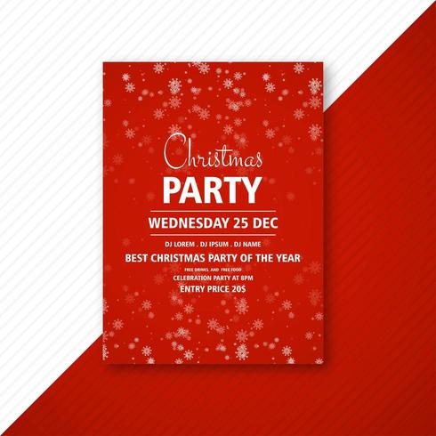 decorative christmas party flyer with creative snowflakes vector