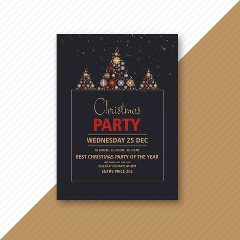 decorative christmas party flyer  vector