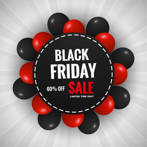 black friday sale background with balloons design vector