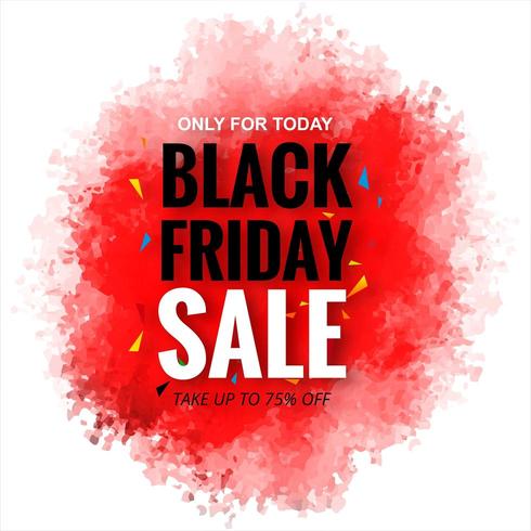 Black friday sale with ink splash background  vector