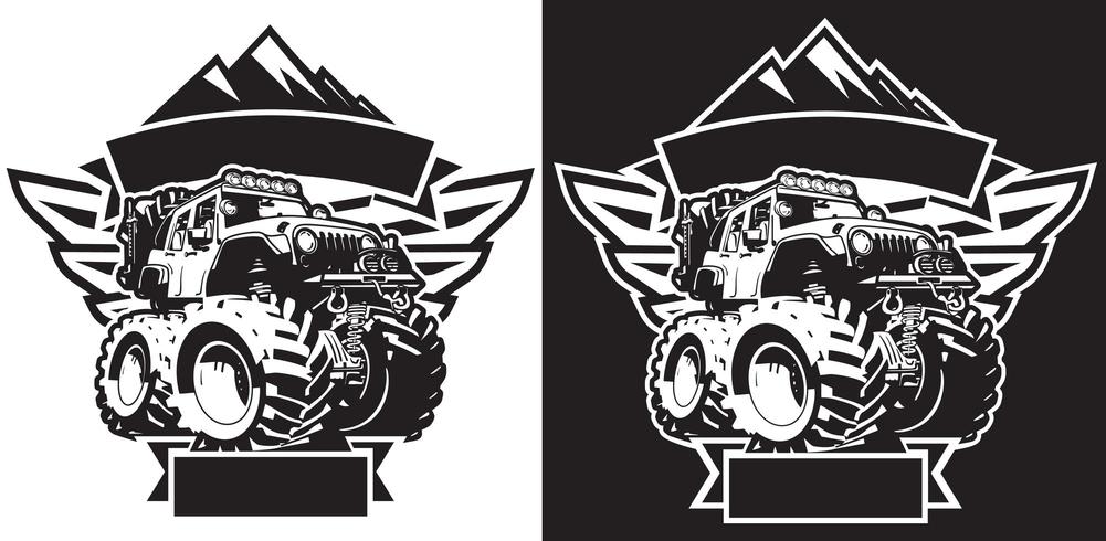 4x4 Off Road Sign T-shirt Template vector
