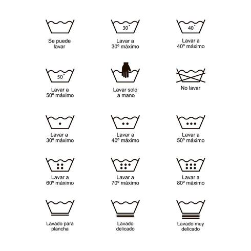 Icon set of laundry symbols, vector illustration print label cloth.