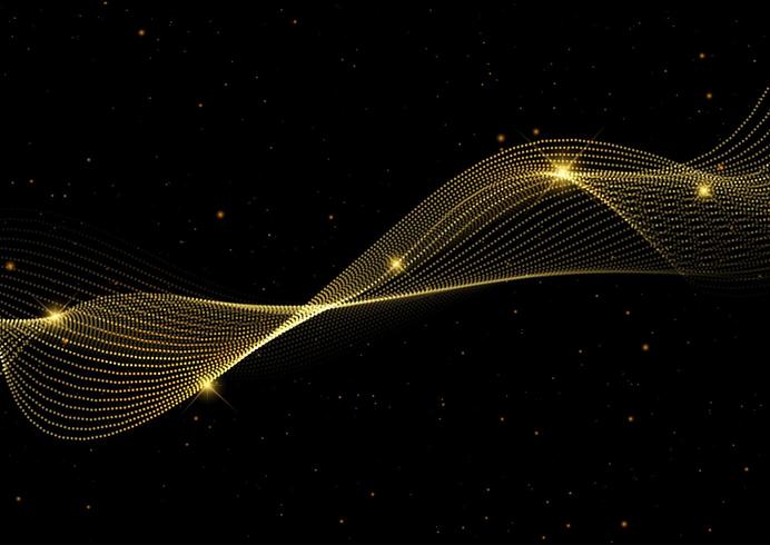 Abstract background with golden flowing waves vector