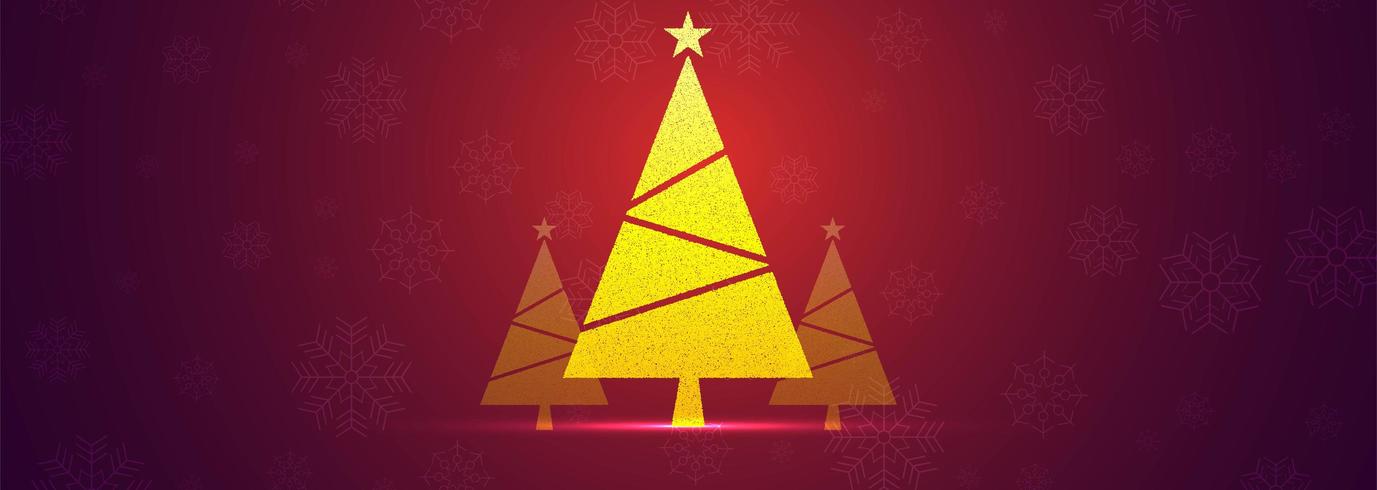 Hermoso árbol de Navidad banner vector de fondo
