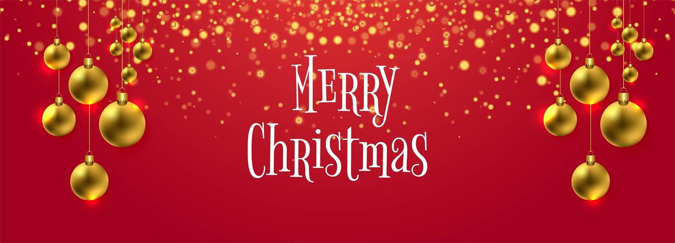 Beautiful decorative christmas ball colorful banner background vector