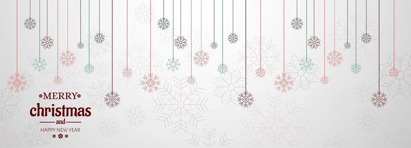 Horizontal banner with christmas card vector background