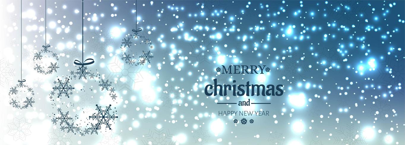 christmas banner for christmas ball for shiny glitters background vector