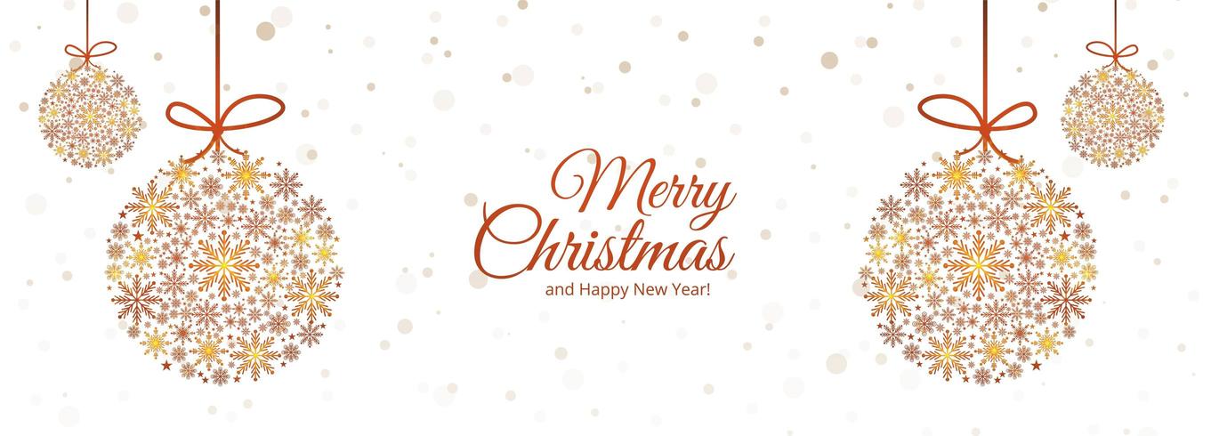 decorative snowflakes christmas ball banner design vector