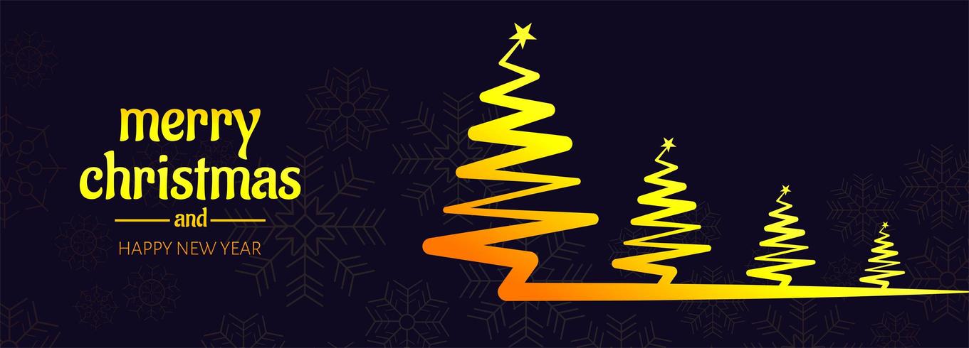 Banner de Navidad para vector de fondo de tarjeta de árbol de Navidad