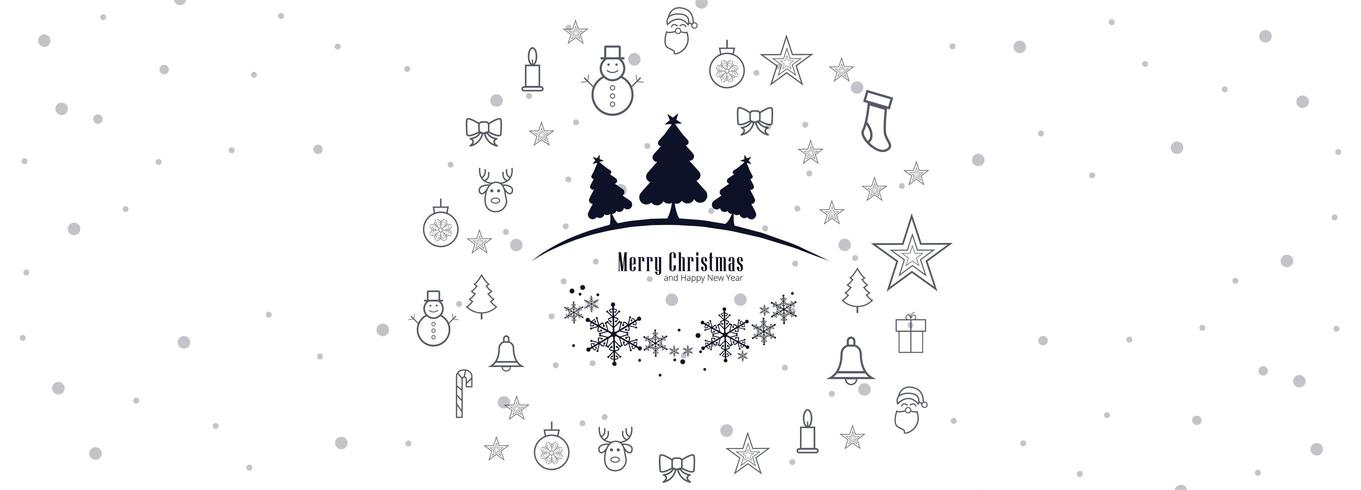 Merry Christmas banner horizontal background vector