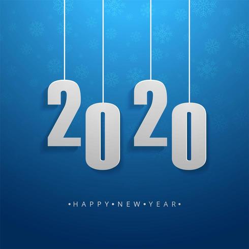 2020 Text Happy New Year Holiday Vector Background