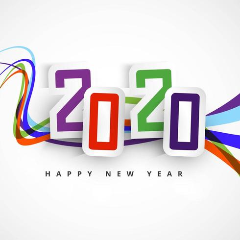 2020 Happy New Year Colorful Design Download Free Vectors