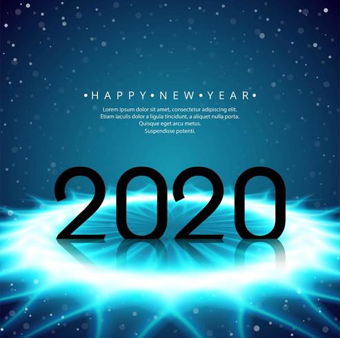 Diseño de texto futurista brillante 2020 año nuevo vector