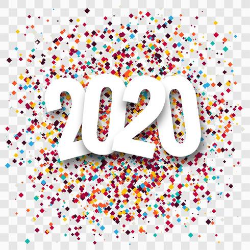 New Year creative 2020 confetti greeting design vector