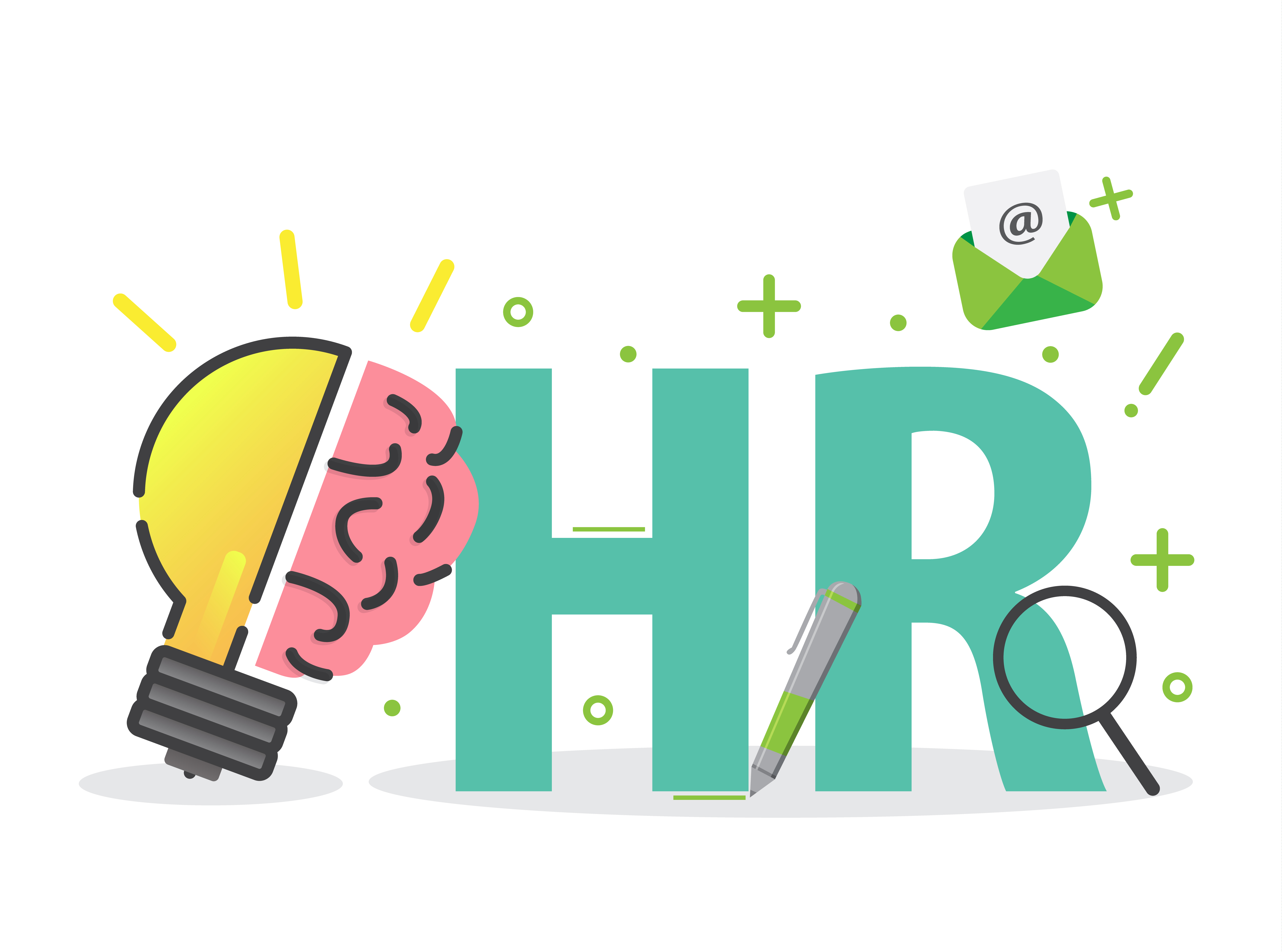 Human resource or HR management infographic elements 