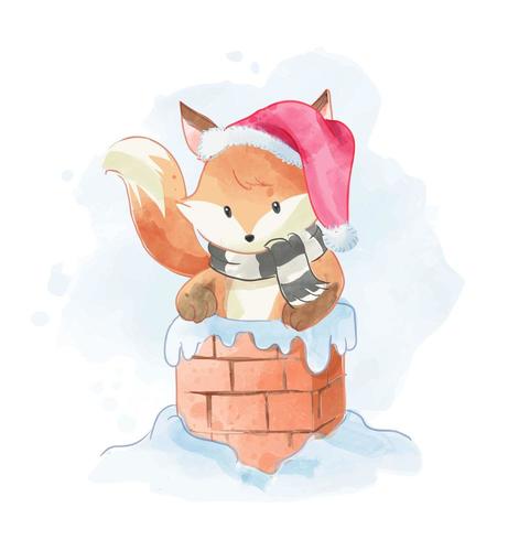 Fox in chimney  vector