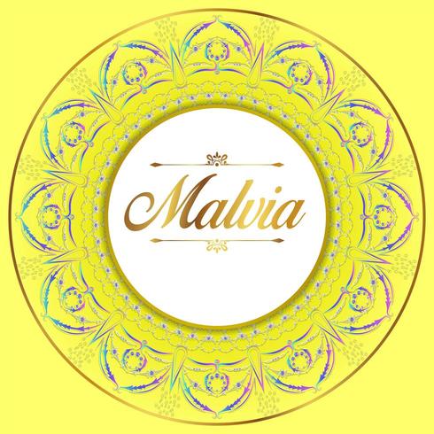 Yellow Mandala Border vector