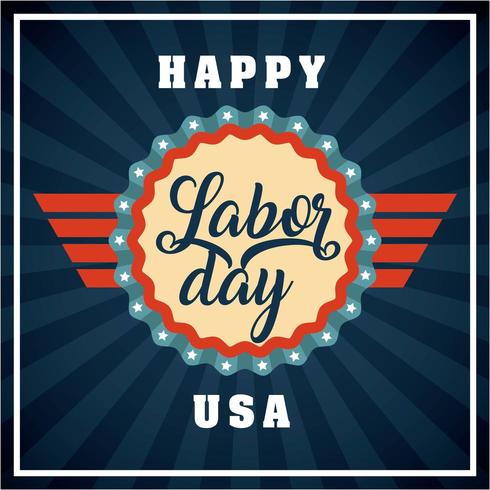happy labor day card vector
