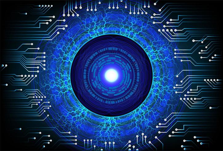 Abstract blue eye cyber circuit future concept vector