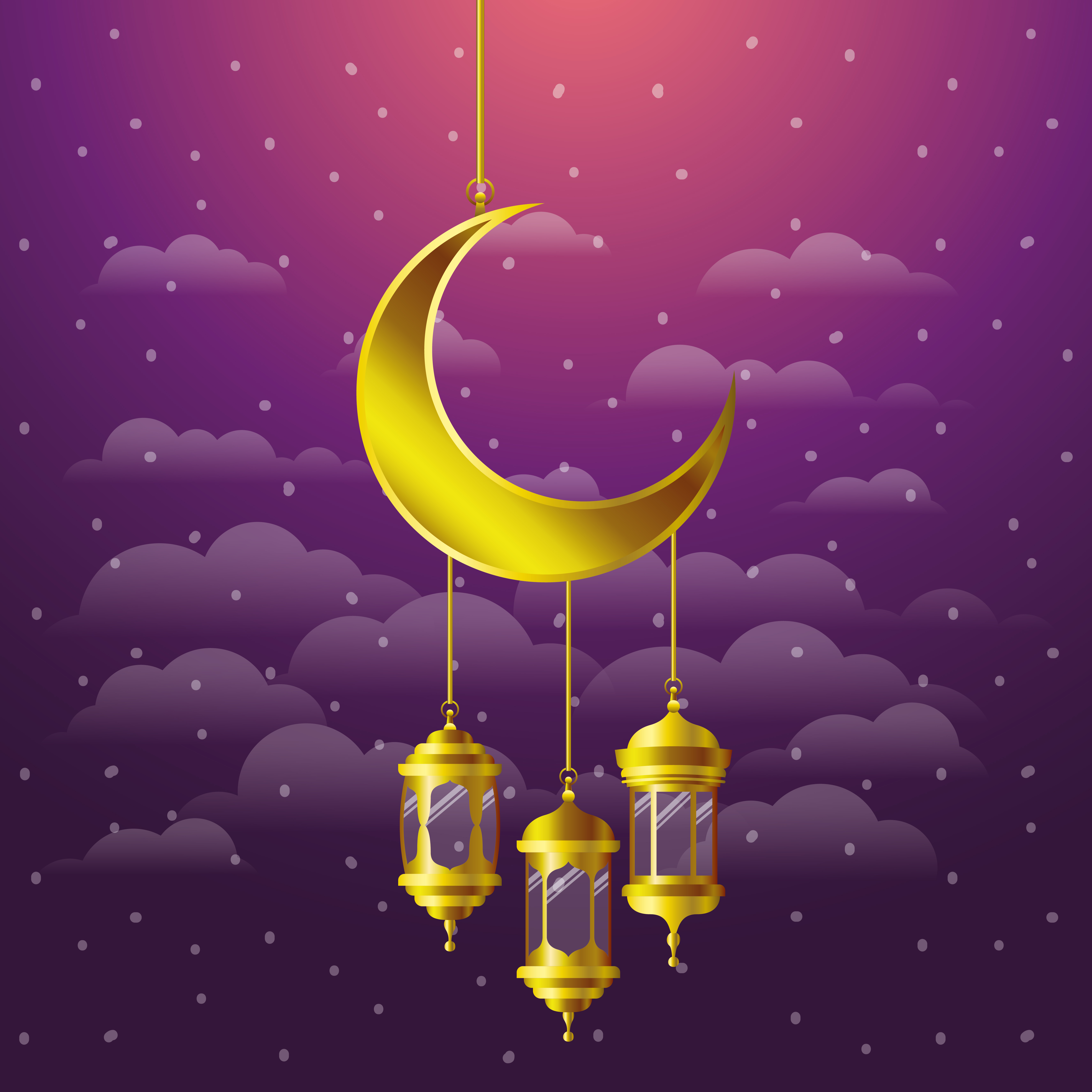 ramadan moon with flowers