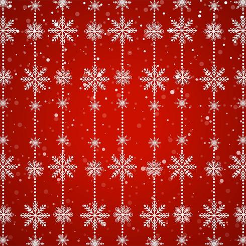 White snowflake chains on red background  vector